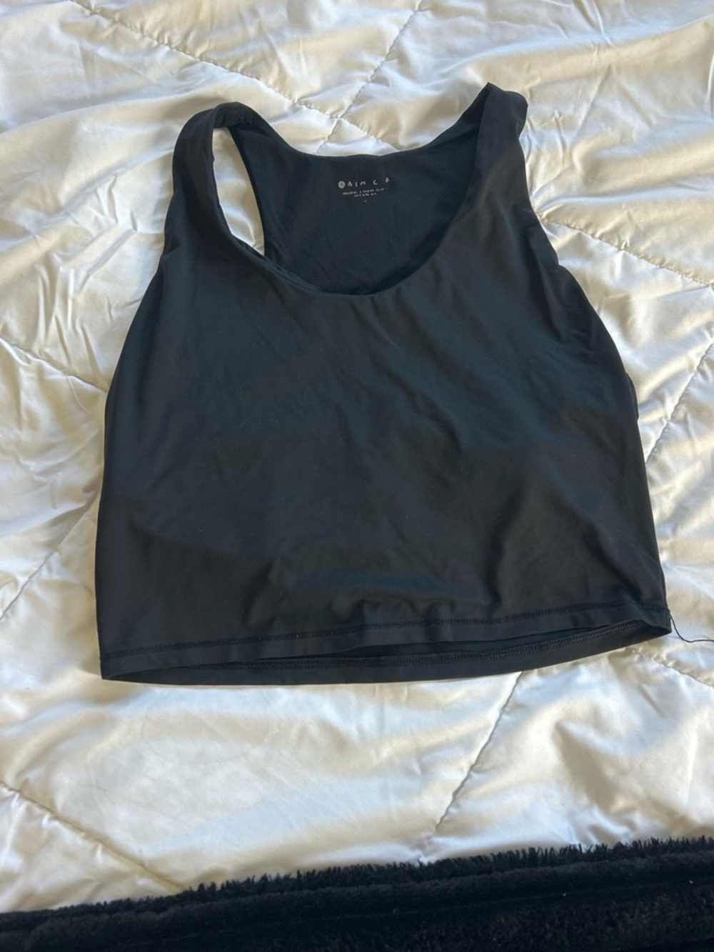 Athleta Black Muscle Tank Crop - Scoop Neck Active Top